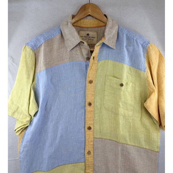 The Territory Ahead Other - The Territory Ahead Men's Large Color Block 100% Linen‎ Colorful Summer Beach